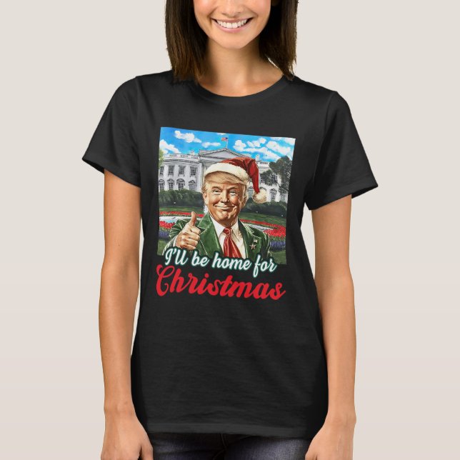 Camiseta Haré Hogar A Los Navidades Trump Divertidos Pajama (Anverso)