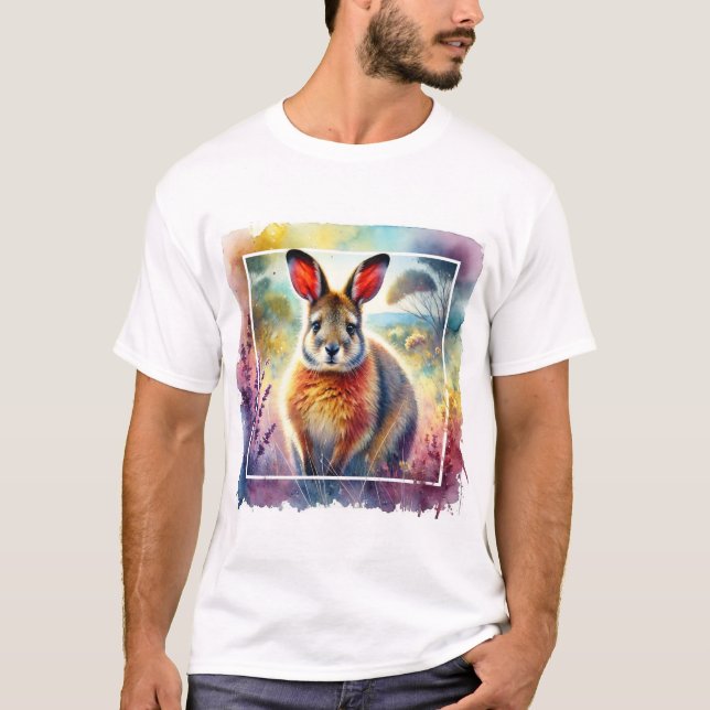 Camiseta Hare Wallaby 030924AREF125 - Watercolor (Anverso)