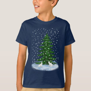 Camiseta Harinas de nieve y un árbol de abeto