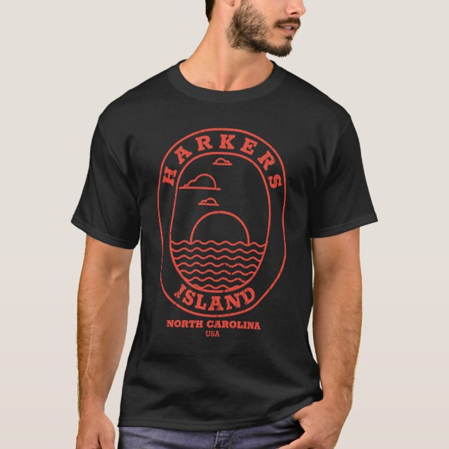 Camiseta Harkers Island NC Summertime Vacationing Oval Sunr (Anverso)