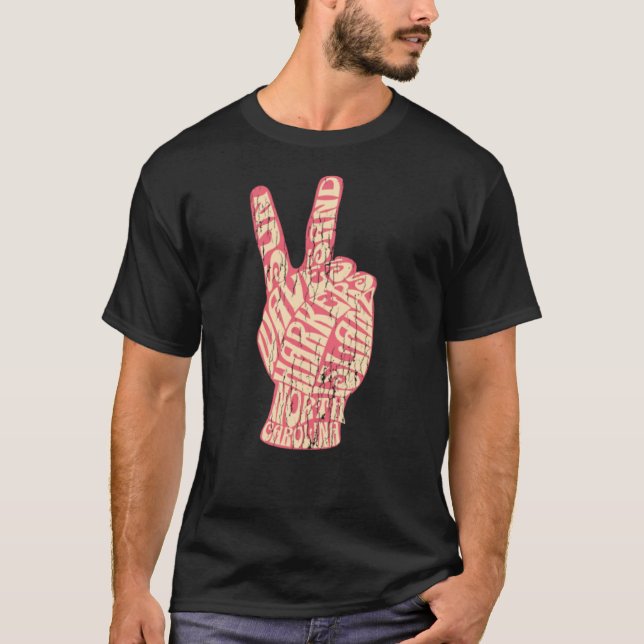 Camiseta Harkers Island NC Summertime Vacationing Peacesign (Anverso)