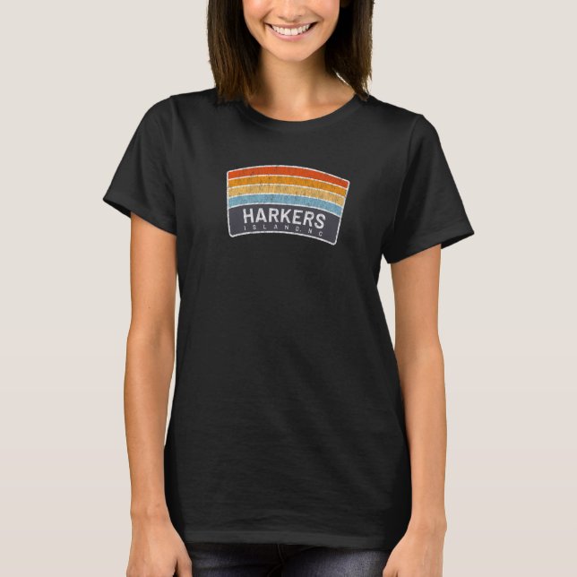 Camiseta Harkers Island NC Vacationing Sunrise Curve (Anverso)