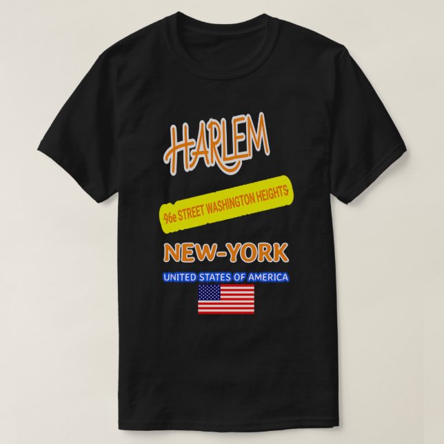 Camiseta HARLEM New York 96th STREET WASHINGTON HEIGHTS  (Diseño del anverso)