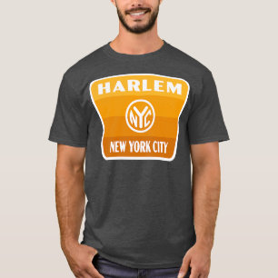 Camiseta Harlem New York City Retro Token Badge Gold