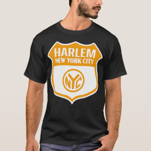 Camiseta Harlem New York City Retro Token Shield Gold en Wh
