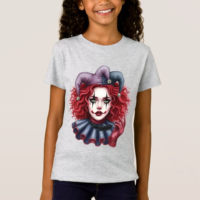 Camiseta Harlequin con una pluma negra (Anverso)