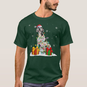 Camiseta Harlequin Gran Danés Árbol de Navidad enciende Nav