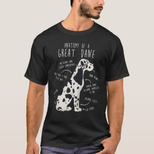 Camiseta Harlequin Great Dane Dog Anatomía, Divertida Masco