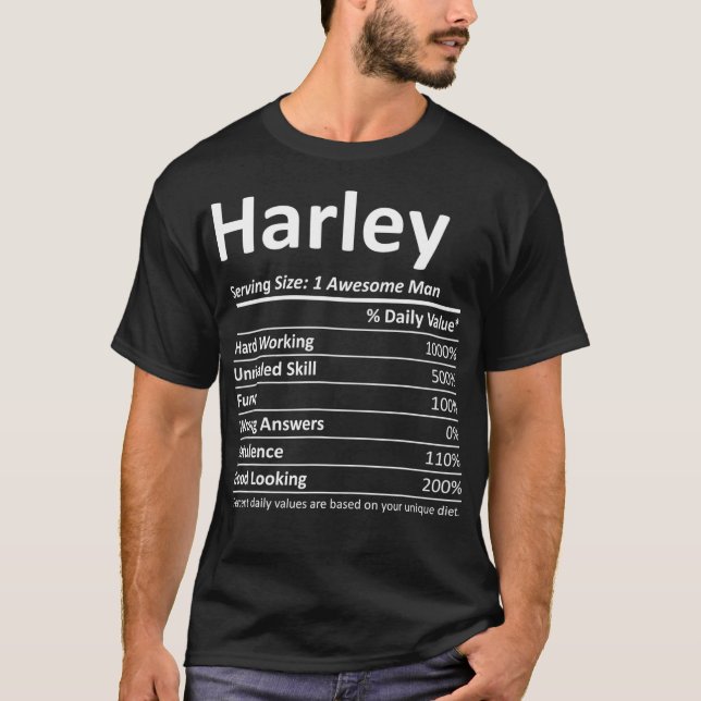 Camiseta HARLEY Nutrition Funny Birthday Personalizado Nomb (Anverso)