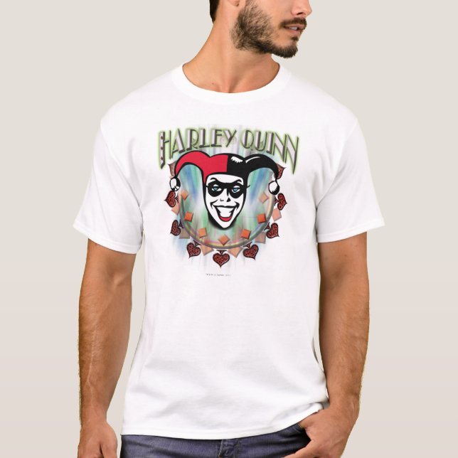 Camiseta Harley Quinn - Cara y logotipo (Anverso)