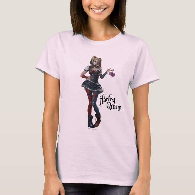 Camiseta Harley Quinn con dados difusos (Anverso)