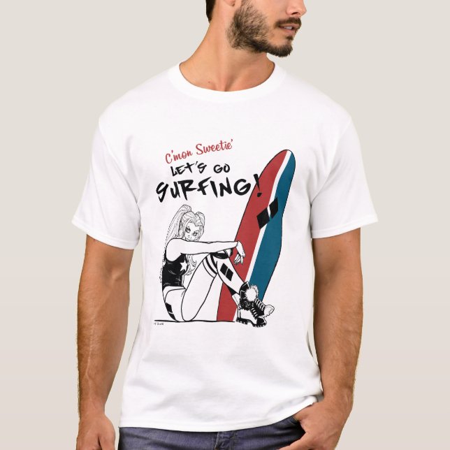 Camiseta Harley Quinn - Vamos a practicar surf (Anverso)