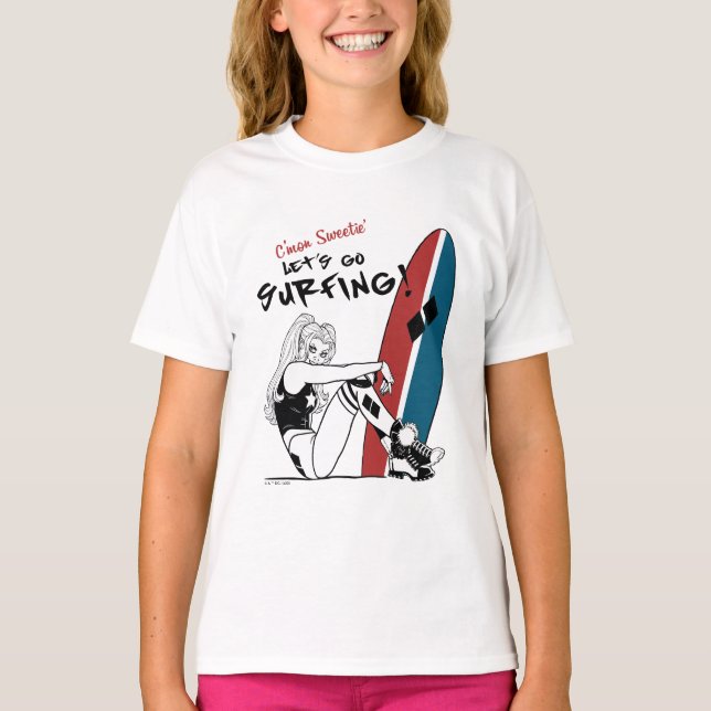 Camiseta Harley Quinn - Vamos a practicar surf (Anverso)