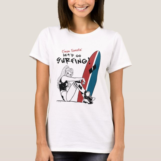 Camiseta Harley Quinn - Vamos a practicar surf (Anverso)