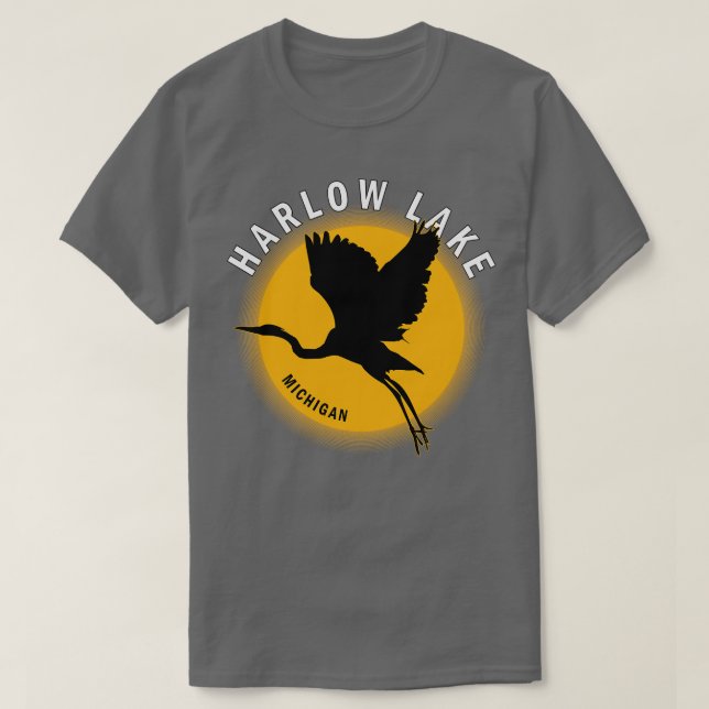 Camiseta Harlow Lake en Michigan Heron Sunrise (Diseño del anverso)