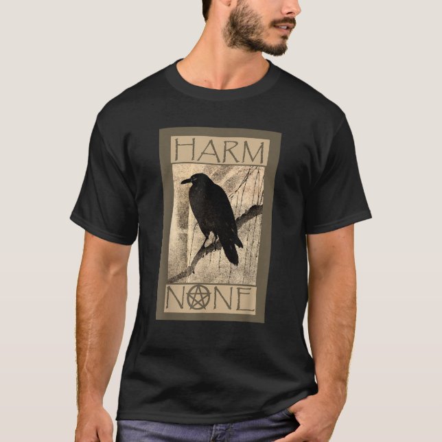 Camiseta Harm None Wiccan  Black Unisex Short Sleeve Modern (Anverso)