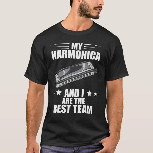 Camiseta Harmonica Best Team French Harp Player Musician Bl (Anverso)