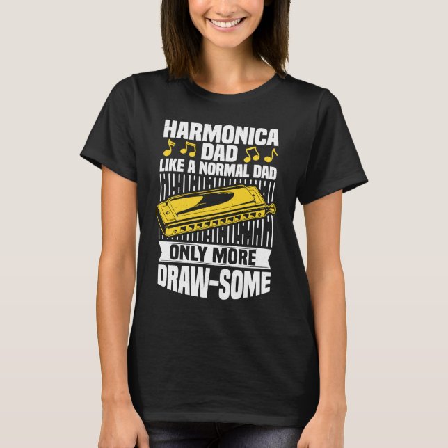 Camiseta Harmonica Dad Mouth Organ French Harp & Harmonica  (Anverso)