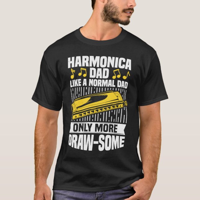 Camiseta Harmonica Dad Mouth Organ French Harp & Harmonica  (Anverso)