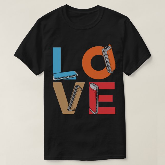 Camiseta Harmonica Lover Love Harmonicas Player H (Diseño del anverso)