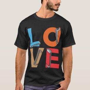 Camiseta Harmonica Lover Love Harmonicas Player H