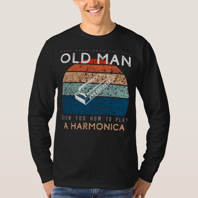 Camiseta Harmonica Maestro: ¡Dejen Que Este Viejo Te Golpee (Anverso)