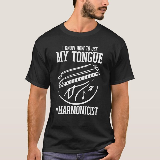 Camiseta Harmonica Player Know How to use Tongue (Anverso)