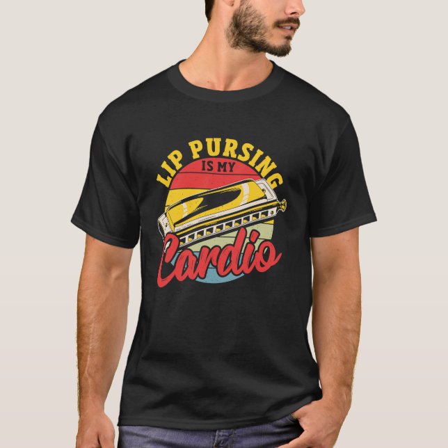 Camiseta Harmonica Player Lip Pursing Is my Cardio (Anverso)