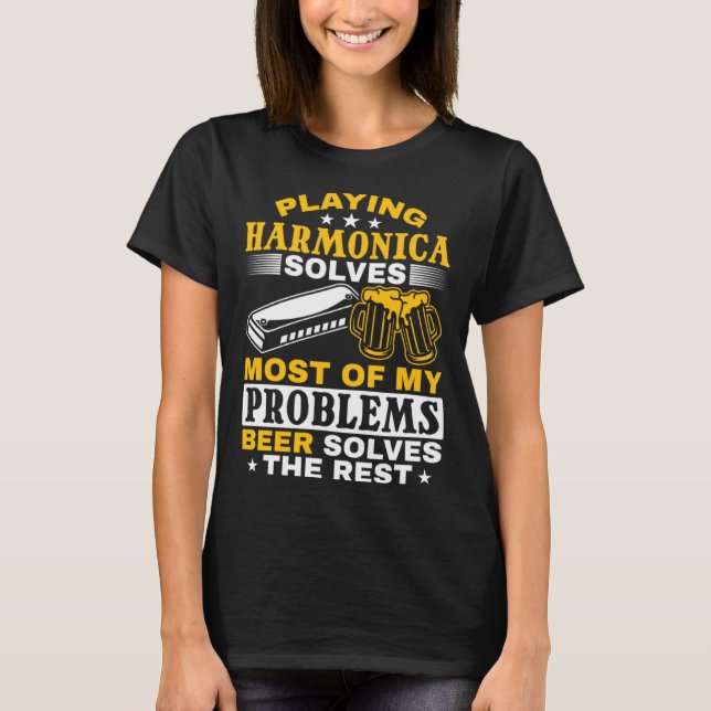 Camiseta Harmonica Player Playing Harmonica (Anverso)