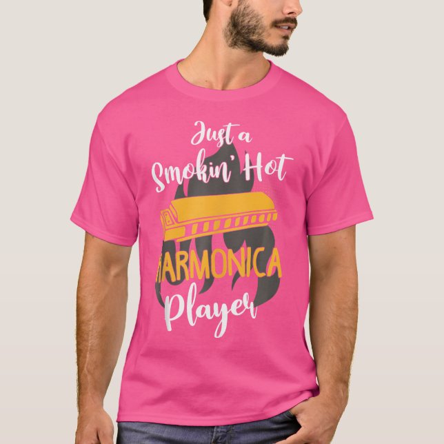 Camiseta Harmonica Player Shirt Jazz Blues Music (Anverso)