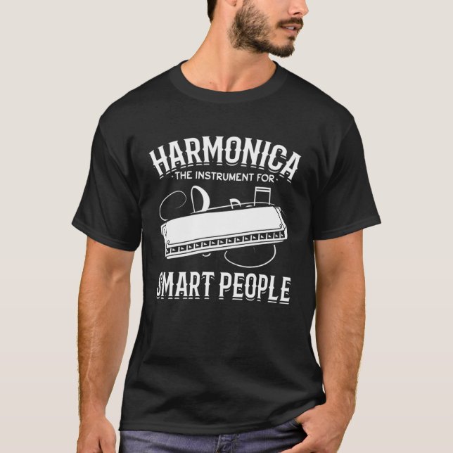 Camiseta Harmonica The Instrument For Smart People Mouth Or (Anverso)