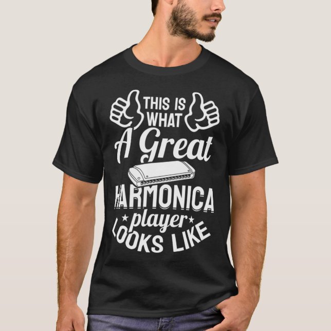 Camiseta Harmonica  This Is What A Great Harmonica Player L (Anverso)