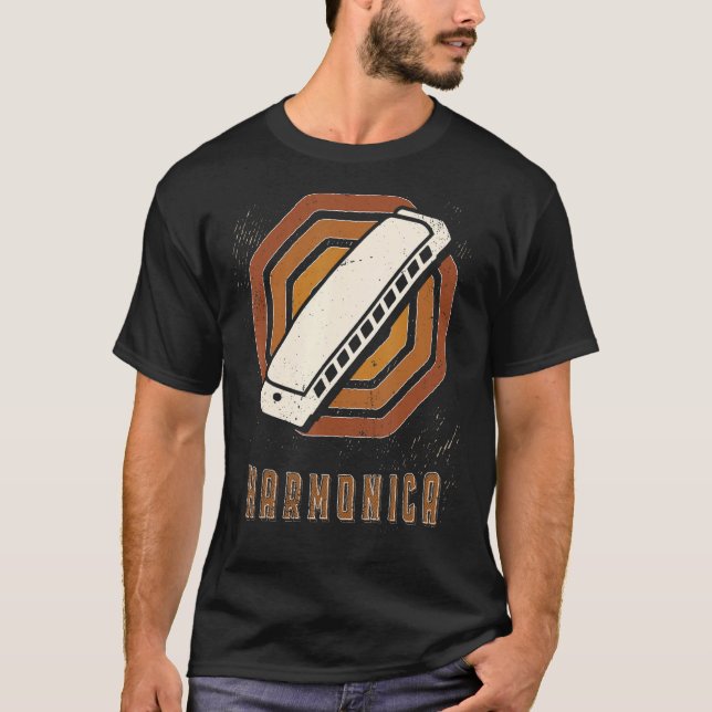 Camiseta Harmonica Vintage Retro Classic Music Love (Anverso)