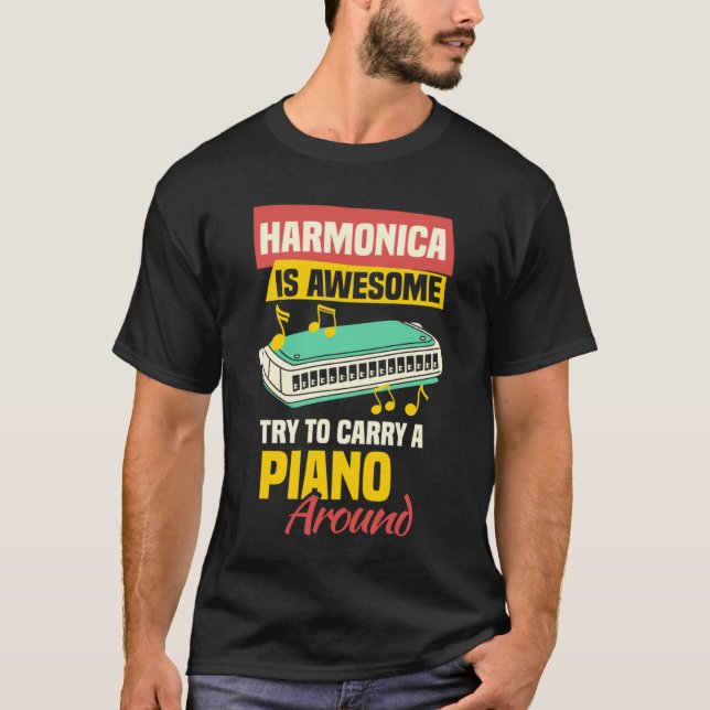 Camiseta Harmonicist Mouth Organ & French Harp Harmonica Pl (Anverso)