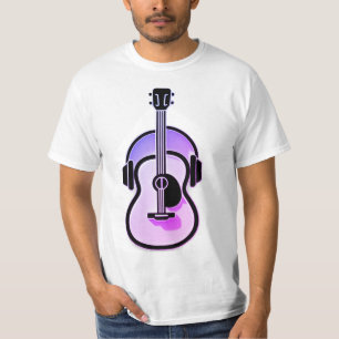 Camiseta Harmony Fusion: Guitarra y audífonos