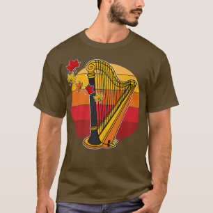 Camiseta Harp Fall Harpist Autumn Thankending String Music