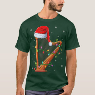 Camiseta Harp Music Xmas Iluminación coincidente con Santa