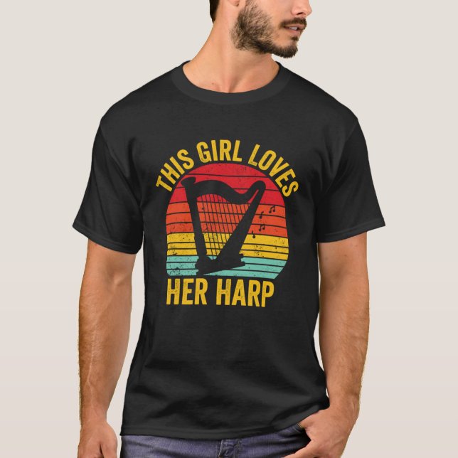 Camiseta Harp Player Harpist Retro This Girl Loves Her Harp (Anverso)