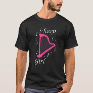 Camiseta Harp Player Para Músico Harp Y Diseño De Chica Har
