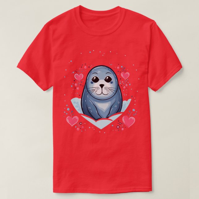 Camiseta Harp Seal Valentine Day (Diseño del anverso)