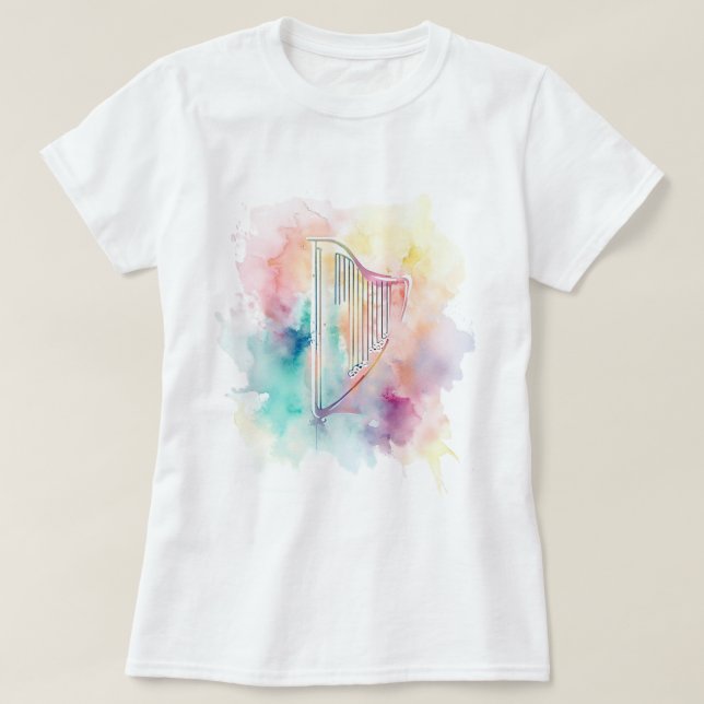 Camiseta Harp Watercolor T-Shirt (Diseño del anverso)