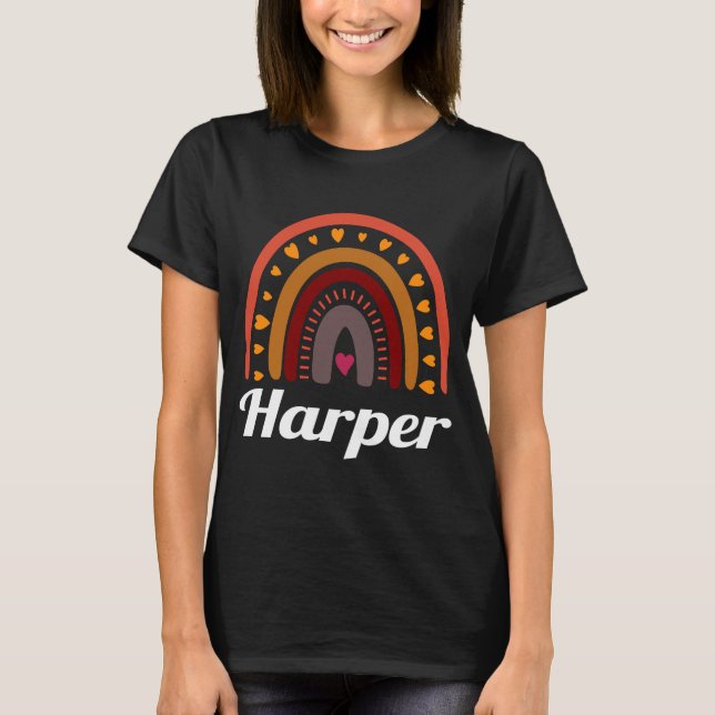Camiseta Harper Colorful Rainbow mujeres novia idea de nomb (Anverso)