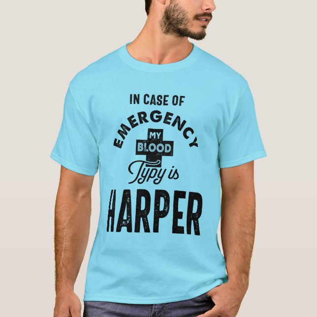 Camiseta Harper Nombre Personalizado Regalo de Cumpleaños (Anverso)