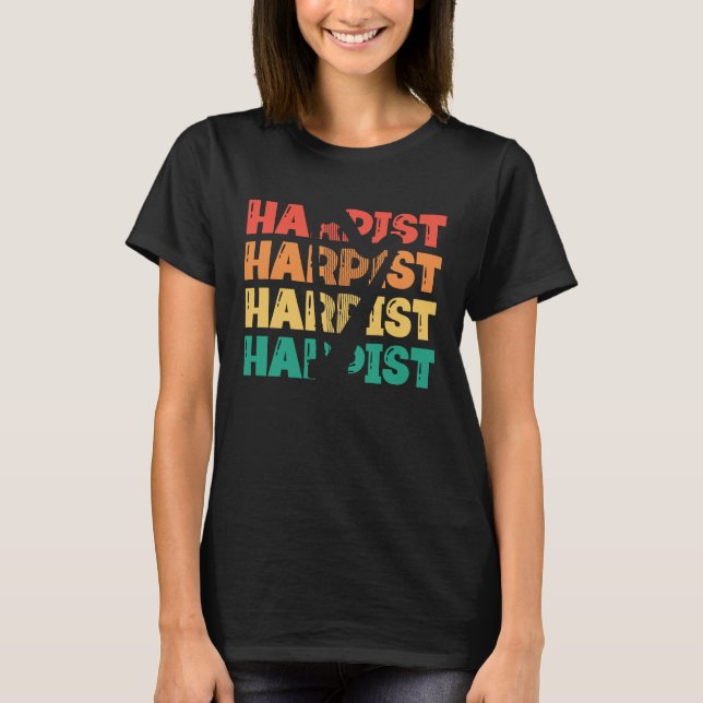 Camiseta Harpist Silhouette Konghou Pedal Harp Harpist Harp (Anverso)