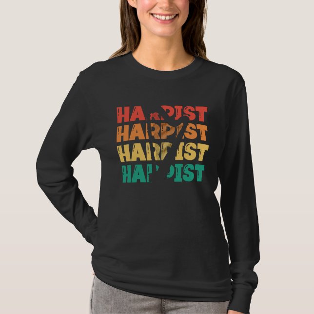 Camiseta Harpist Silhouette Konghou Pedal Harp Harpist Harp (Anverso)