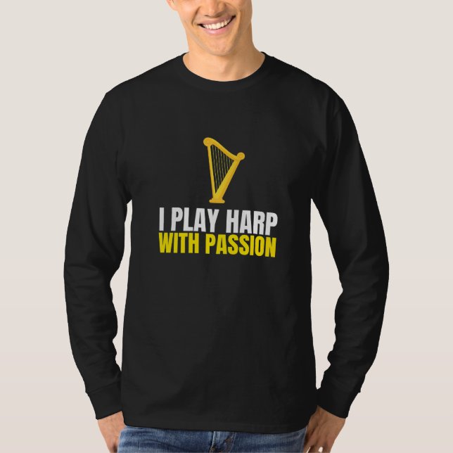 Camiseta Harps Juega El Arpa Con El Instrumento De Música P (Anverso)