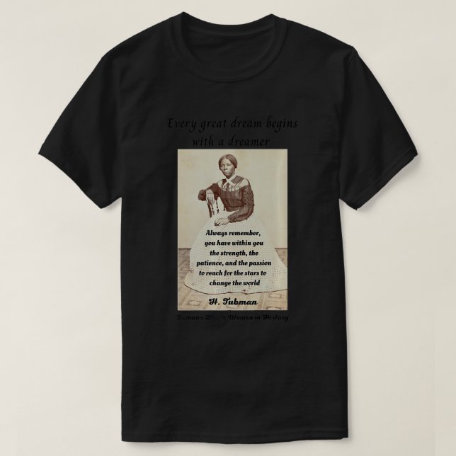 Camiseta Harriet R Tubman American Black Woman History Acti (Diseño del anverso)