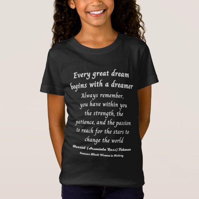 Camiseta Harriet R. Tubman cita a la famosa mujer negra Amé (Anverso)