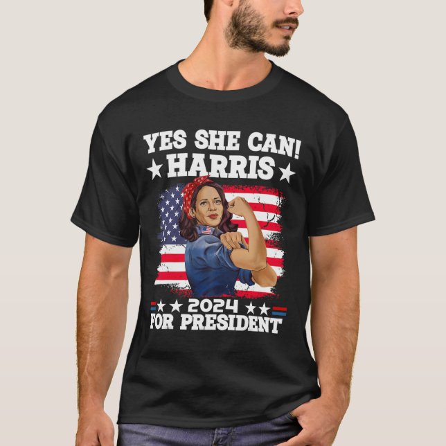 Camiseta Harris 2024 Elección Presidencial Kamala Sí Puede (Anverso)