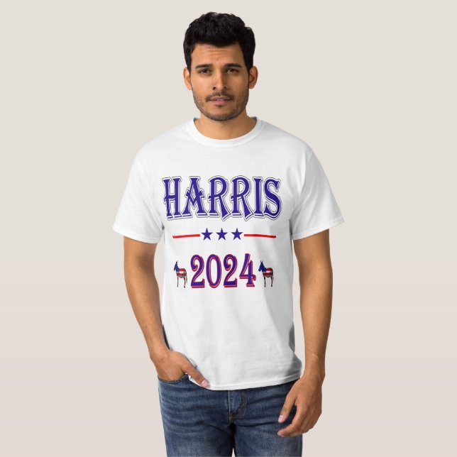 Camiseta Harris 2024 Pres Democrat Donkeys USA Unisex Value (Anverso completo)
